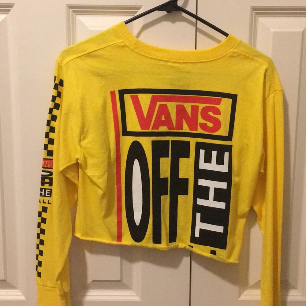 Vans Cropped White Long Sleeve! XS